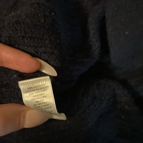 Oversized Navy Knit Sweater with Pockets - Picture 4 of 5